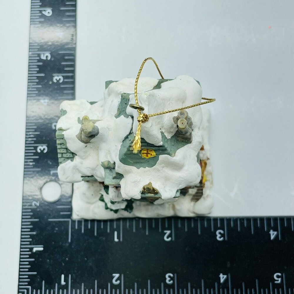 Vintage Christmas Ornament Snowy Cottage House With Trees Christmas Village - Picture 10 of 15